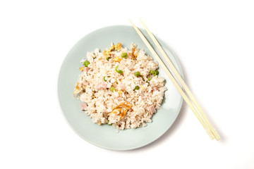 Chinese rice with vegetables and eggs