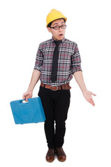 Industrial worker isolated on the white background