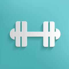 Obraz premium Fitness symbol on blue background,clean vector
