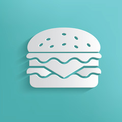 Hamburger symbol on blue background,clean vector