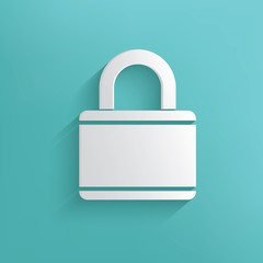 Lock symbol on blue background,clean vector