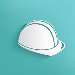 Safety hat symbol on blue background,clean vector