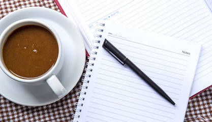 coffee and notebook