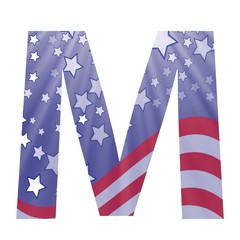 american flag letter M