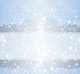 Shiny blue vintage christmas card background