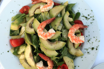 Shrimp salad with avocado