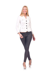 Fototapeta premium Businesswoman isolated on the white background