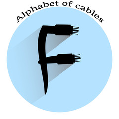 Cable alphabet. Icon vector