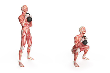 kettlebell exercise - frontsquat
