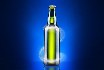 open wet beer bottle