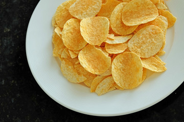 Potato chips in the dish