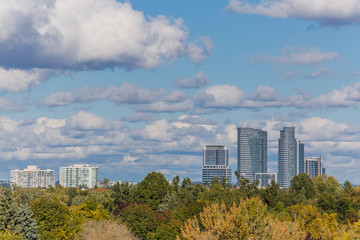 Obraz premium Old and new buildings Toronto view