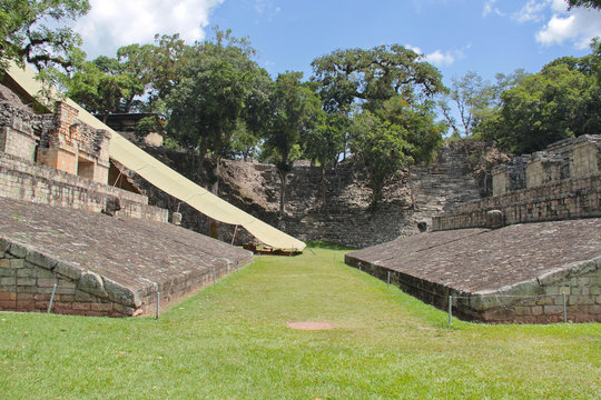 Copan, Honduras: ancient mayan ceremonial ball game court