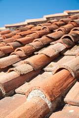 Old tiled roofs in italy