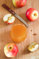 Fresh apples and handmade juice