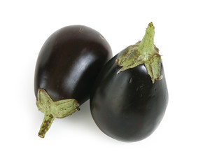 eggplants on white background