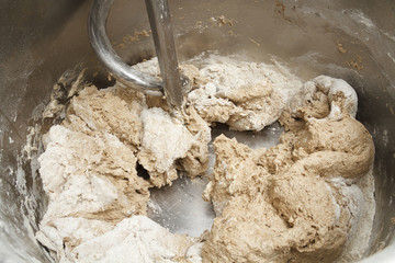 Making of bakery products in bakery shop