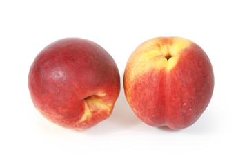 nectarines on white background