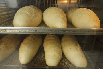 Making of bakery products in bakery shop