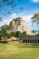 Fototapeta na wymiar Remains of the Mayan empire. City hidden in the jungle