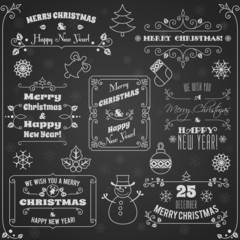 Christmas labels chalkboard set