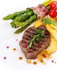 Beef steak on white background