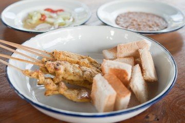 Delicious Asian Cuisine pig Satay