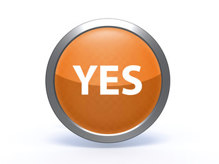 yes circular icon on white background