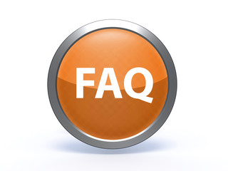 faq circular icon on white background