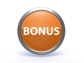bonus circular icon on white background