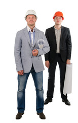 Successful construction team of builders