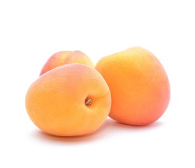 Apricots isolated on white background