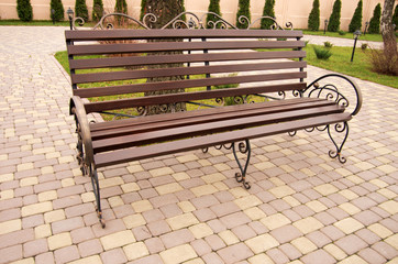 alone bench on the park