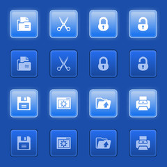 Document icons for web on blue buttons.