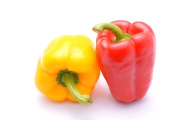 Colored Peppers Isolated On White Background