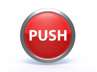 push circular icon on white background