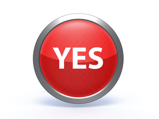yes circular icon on white background