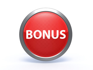 bonus circular icon on white background