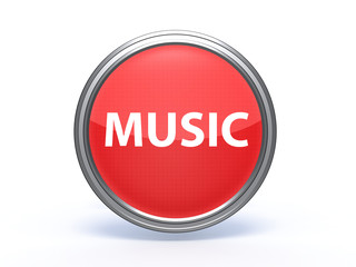 music circular icon on white background