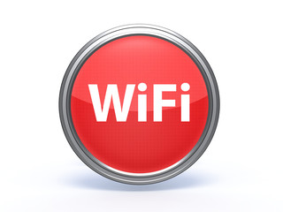 wifi circular icon on white background