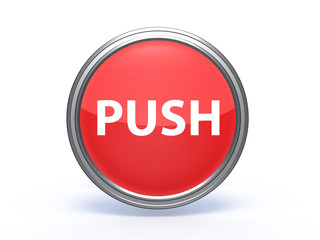 push circular icon on white background