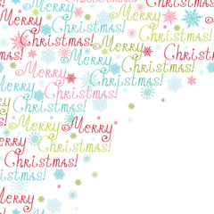 Vector merry christmas text frame corner pattern background
