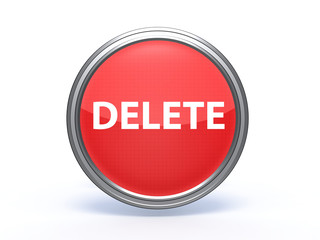 delete circular icon on white background