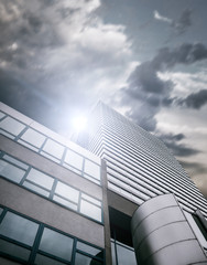 Modern building over blue sky