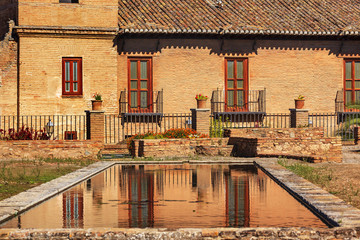 Alhambra Garden Pool Reflection Abstract Granada Andalusia Spain