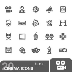 Cinema icons set.