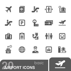 Airport icons set.