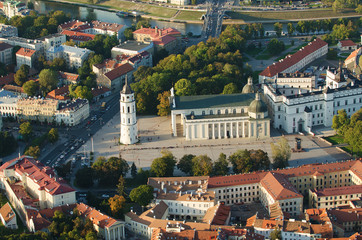 Fototapeta na wymiar Aerial view of Vilnius, capital city of Lithuania