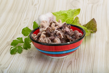 Boiled octopus
