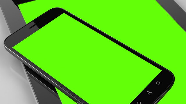 Smart phone isolated with chroma and tracking points